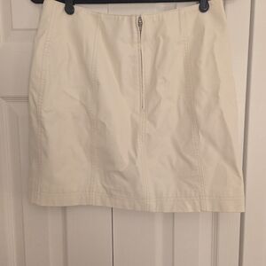 Free People Cream Mini Skirt Leather